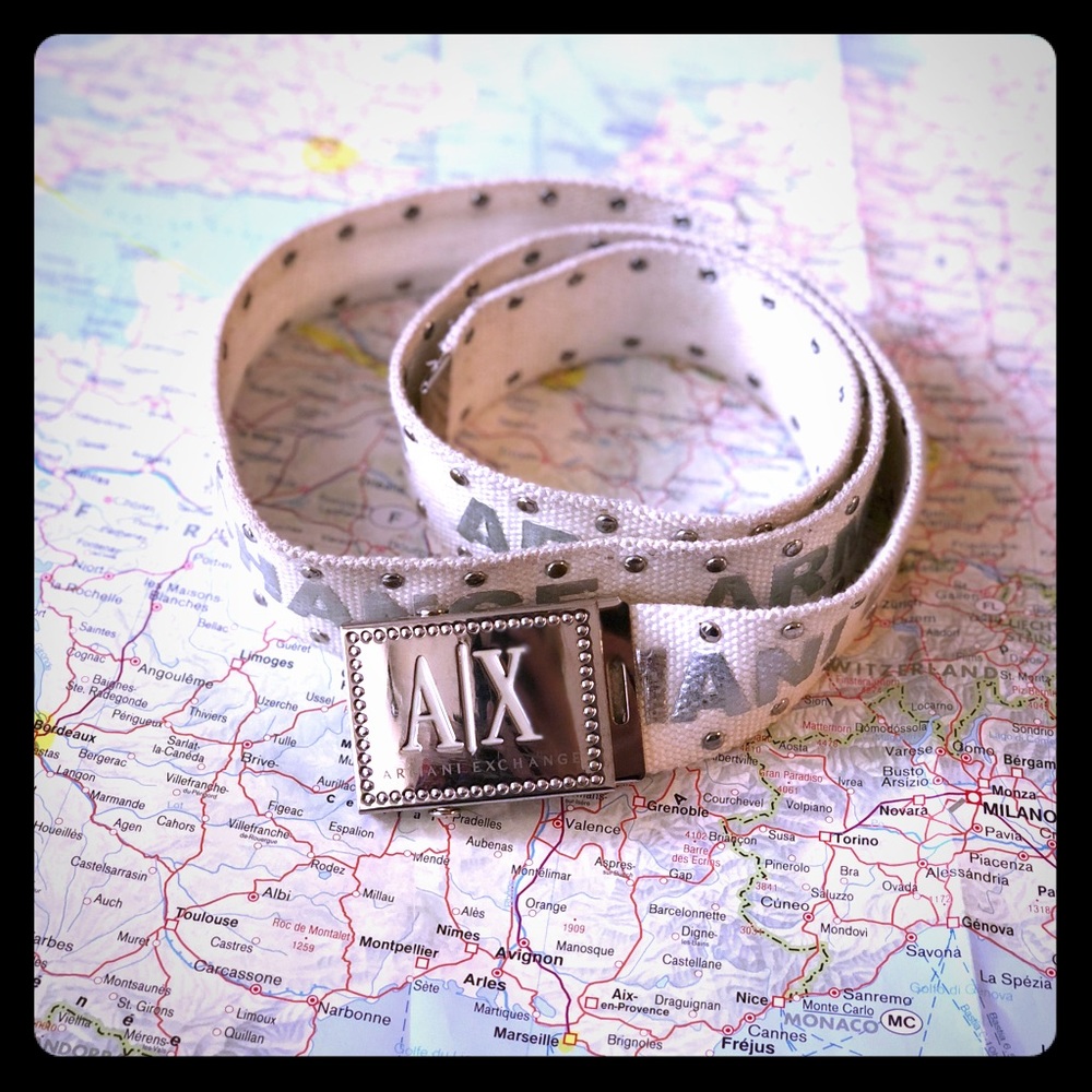 Armani Exchange studded belt